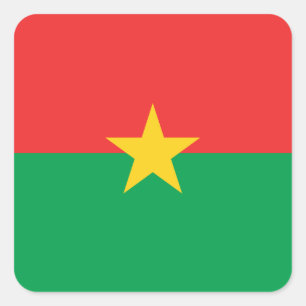 Burkina Faso Flag Square Sticker