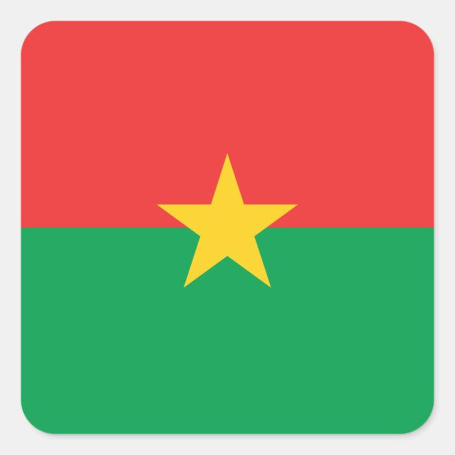 Burkina Faso Flag Square Sticker (Front)