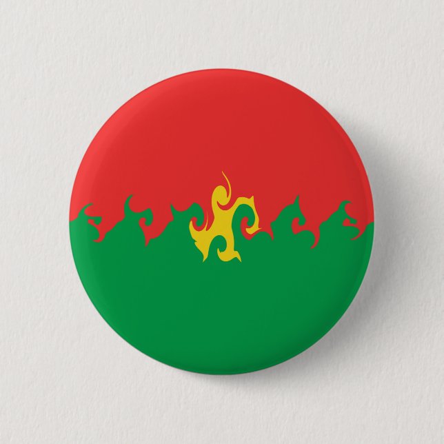 Burkina Faso Gnarly Flag 2 Inch Round Button (Front)