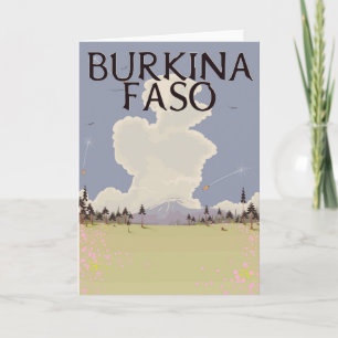 Burkina Faso landscape travel poster print Holiday Card