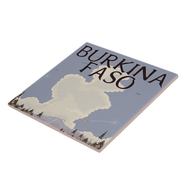 Burkina Faso landscape travel poster print Tile (Side)