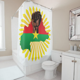Burkina Faso Map, Flag and Revolution Fist