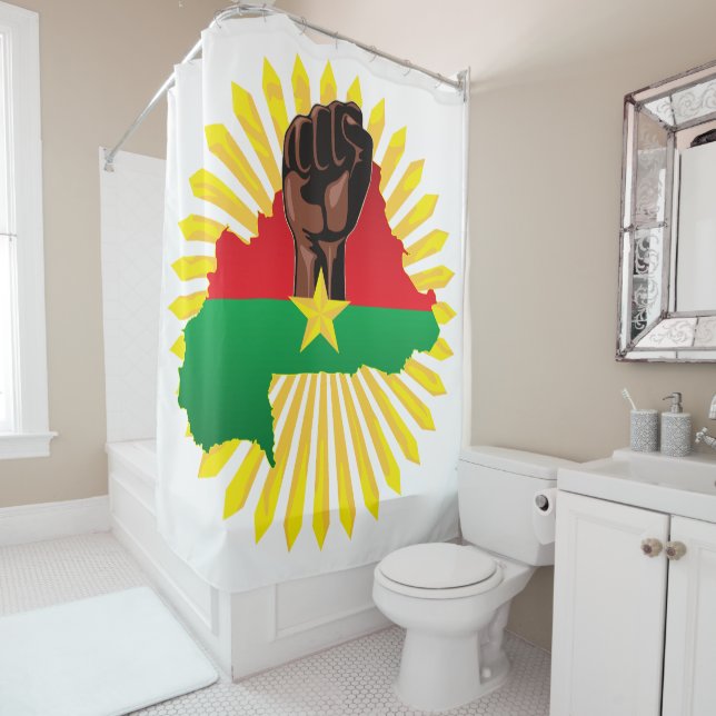 Burkina Faso Map, Flag and Revolution Fist (In Situ)
