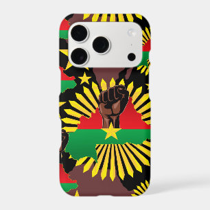 Burkina Faso Map, Flag and Revolution Fist