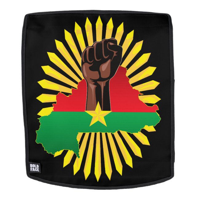 Burkina Faso Map, Flag and Revolution Fist Backpack (Removable Face)