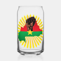 Burkina Faso Map, Flag and Revolution Fist