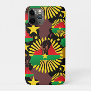 Burkina Faso Map, Flag and Revolution Fist iPhone 11 Pro Case