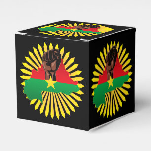Burkina Faso Map, Flag and Revolution Fist Favor Box