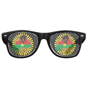 Burkina Faso Map, Flag and Revolution Fist Retro Sunglasses