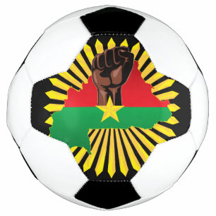 Burkina Faso Map, Flag and Revolution Fist Soccer Ball