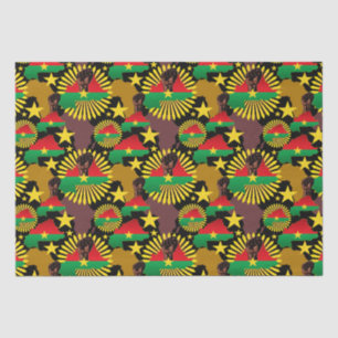 Burkina Faso Map, Flag and Revolution Fist Tissue Paper