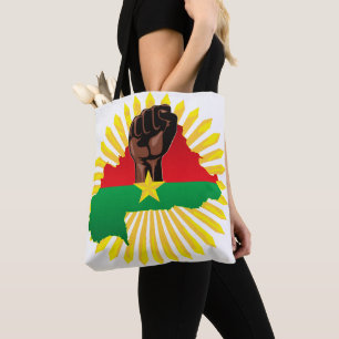 Burkina Faso Map, Flag and Revolution Fist Tote Bag