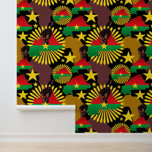 Burkina Faso Map, Flag and Revolution Fist Wallpaper
