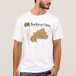 Burkina Faso Map + Flag + Title T-Shirt