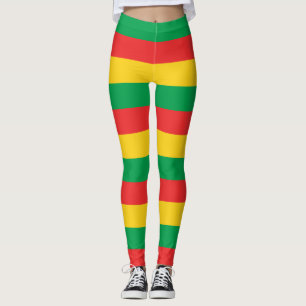 Burkina Faso National Flag Colours Horizontal Leggings