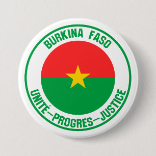 Burkina Faso Round Emblem 3 Inch Round Button