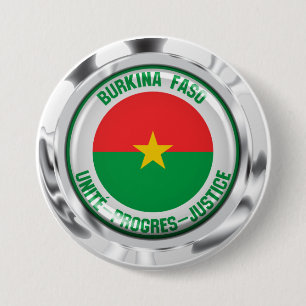 Burkina Faso Round Emblem 3 Inch Round Button