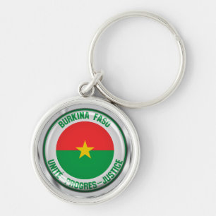 Burkina Faso Round Emblem Keychain