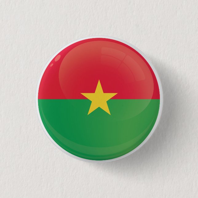 Burkina Faso  Round Icon Flag 1 Inch Round Button (Front)