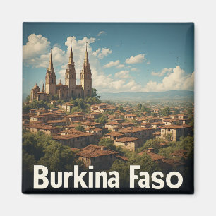 Burkina Faso Village and Scenic Landscape Skyline Magnet