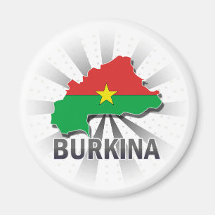 Burkina Flag Map 2.0 Magnet