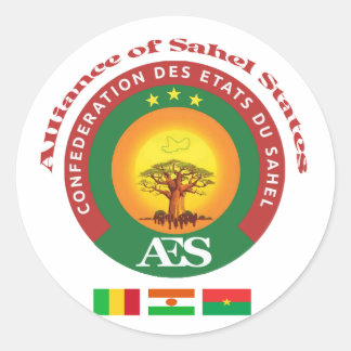 Burkina, Mali and Niger, Alliance of Sahel States Classic Round Sticker