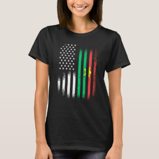 Burkinabe American Patriot Grown Country USA Flags T-Shirt