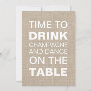 Burlap 21st Birthday Invitation