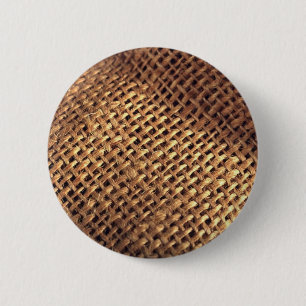 Burlap 2 Inch Round Button