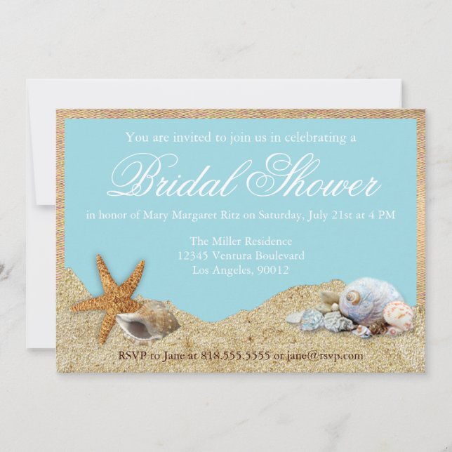 Burlap and Beach Bridal Shower Invitation (Front)