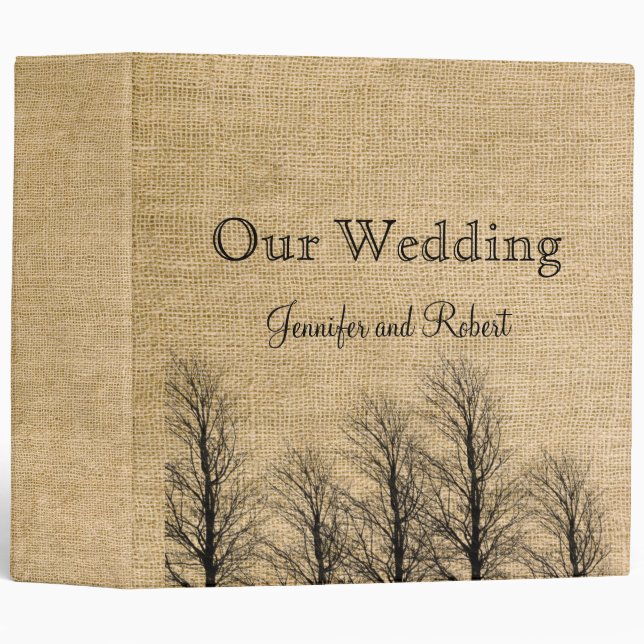 Burlap and Birch Posh Wedding Binder (Front/Spine)