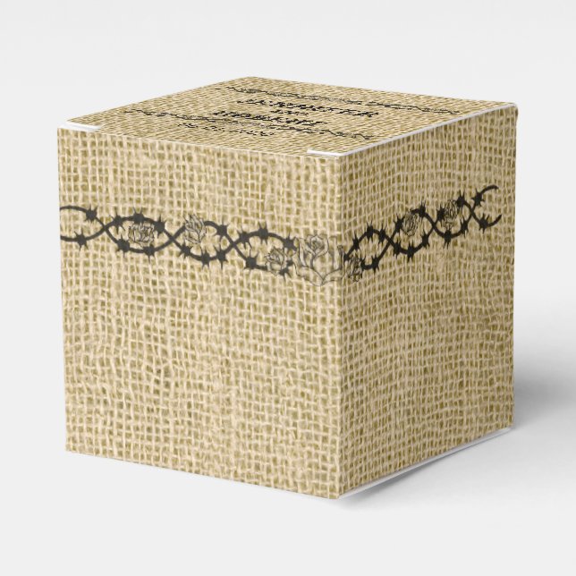 Burlap and Birch Wedding Favour Box (Front Side)