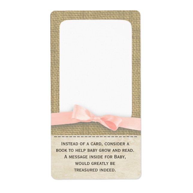 Burlap and Bow Baby Book Tags (Front)