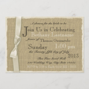 Burlap and Bow Bridal Shower Invitation