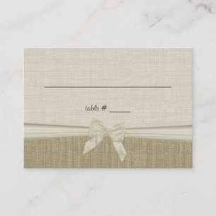 Burlap and Bow Rustic Country Seating Card