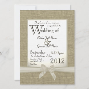 Burlap and Bows Wedding Invitation