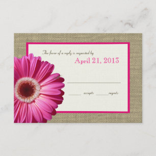 Burlap and Daisy Pink Response Card