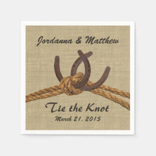 Burlap and Horseshoes Napkin