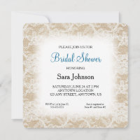 Burlap and Lace Personalized Bridal Shower