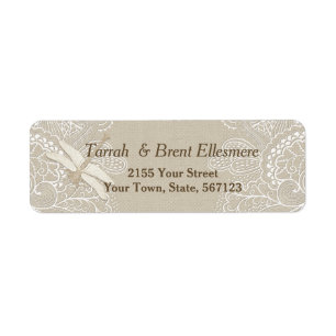 Burlap and Lace Rustic - Address Label Slim