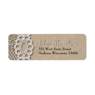Burlap and  Lace Rustic Address Labels