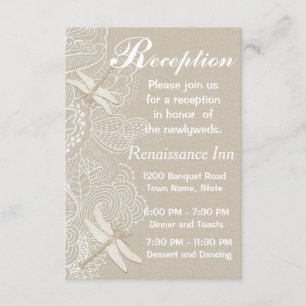 Burlap and Lace Rustic Wedding Reception Invitation
