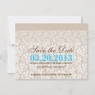 Burlap and Lace Save the Date