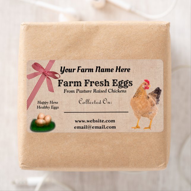 Burlap and Plaid Farm Fresh Chicken Eggs (Insitu)
