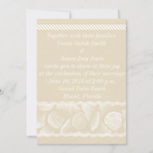 Burlap Beach Wedding Invitation