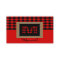 Burlap Buffalo Plaid Red Black Monogram Name