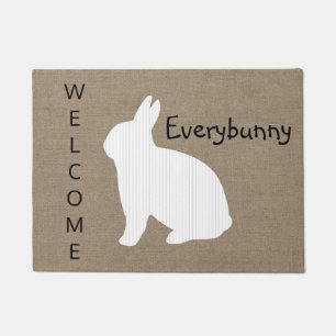 Burlap Bunny Doormat