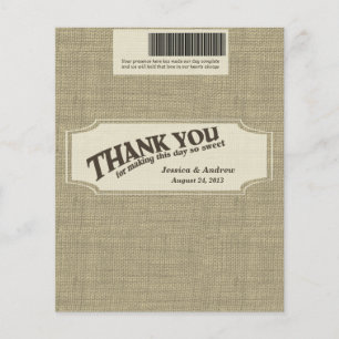 Burlap Candy Bar Wrapper Favour