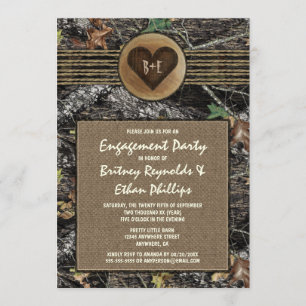 Burlap + Chasse Camo Engagement Party Invitations