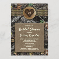 Burlap + Chasse Camo Invitations de douche nuptial